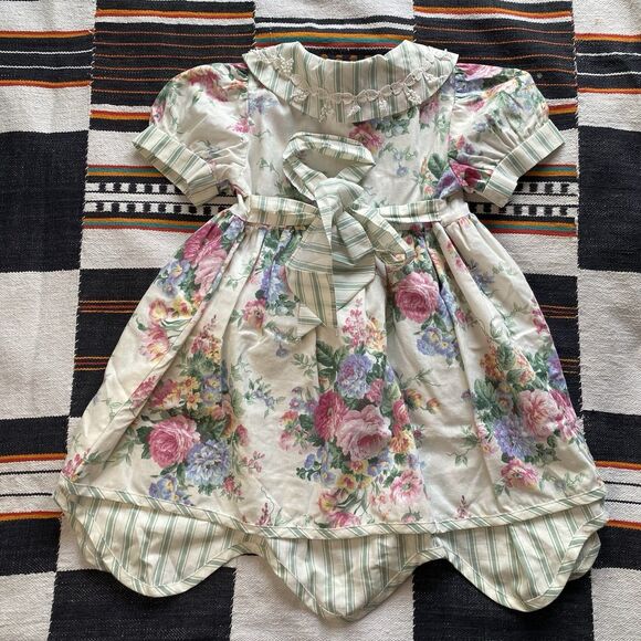 Vintage Sarah Kent Fancy Party Dress. Size 4T. USA. Polycotton. Pockets. 1980's. - Picture 15 of 16